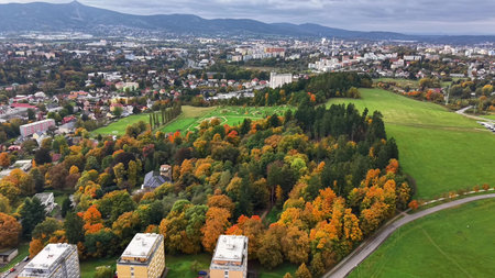 monitoring habitat health from air, surveying biodiversity and ecosystem shifts through aerial dataの写真素材