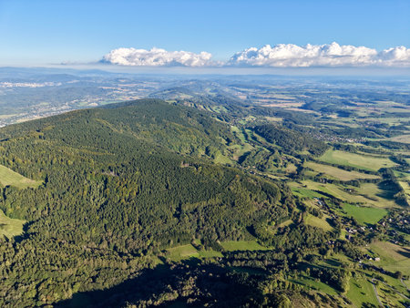 Morning Light Exploration, Early Morning Sunlight Touches Twisting Trails Among Vibrant Trees And Viewsの写真素材