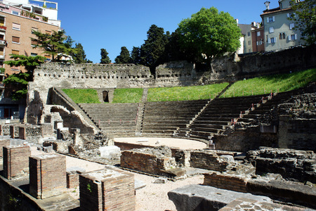 Ancient amphitheater in Trieste,の写真素材
