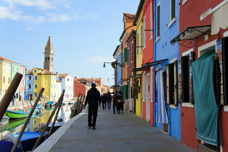 Venice.Italy.Colorful Burano Island.の写真素材