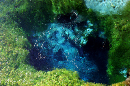Blue Eye.A source of crystal clear water.Albania.の写真素材
