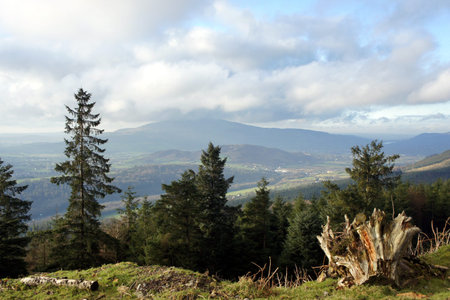 The North of the Republic of Ireland. View of the mountain Slieve Gullion.