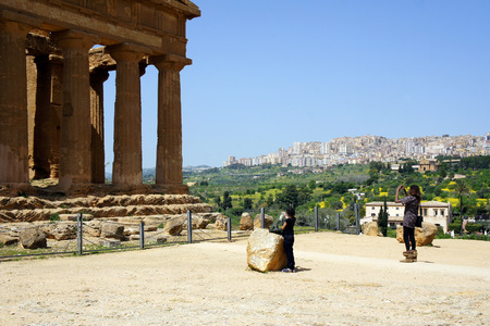 Agrigento.Temple Concordia in the Valley of the Temples.の写真素材