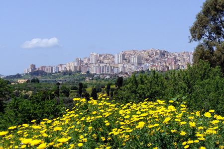 Temples Valley.New town Agrigento.Sicily.の写真素材