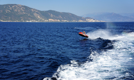 Water motorcycle off the coast of Corsica.のeditorial素材