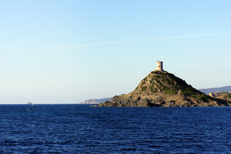 Tour de la Parata.Corsica.Genoese tower built in the 16th century.の写真素材