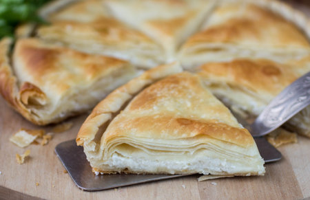 Tiropita - Greek pie made of Filo dough with cheese  Feta