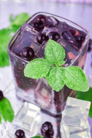 A refreshing summer drink blackcurrantの写真素材