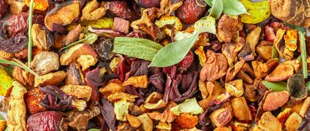 Winter tea. A mixture for the preparation of hot warming drinksの写真素材