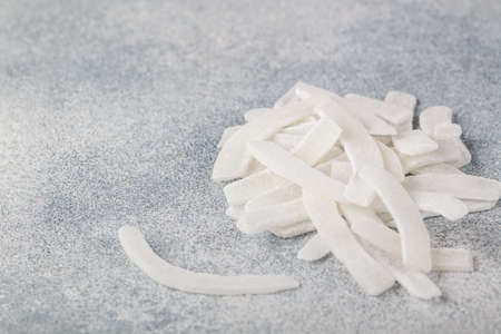 Coconut slices of crunch strips.の写真素材