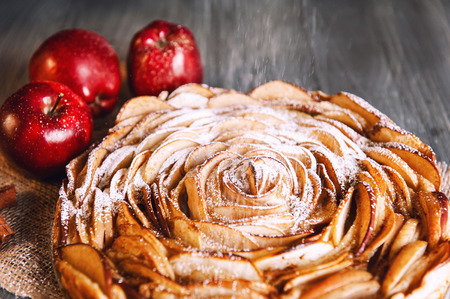 Homemade Organic Apple Pie Dessert Ready to Eatの写真素材