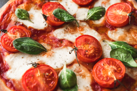 Traditional margarita pizzaの写真素材