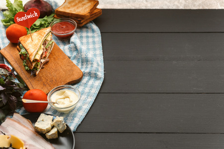 delicious and healthy home sandwichの写真素材