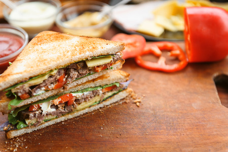 delicious and healthy home sandwichの写真素材