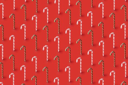 christmas pattern with cane lollipopの写真素材