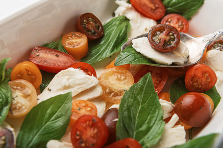 classic caprese salad, vegetarian cuisine wholesome food