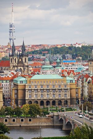 Cityscape of old Prague in Czech Republic, Europe.の写真素材