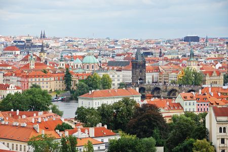 Cityscape of old Prague in Czech Republic, Europe.の写真素材