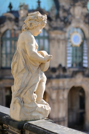 Vertical shot of statue in Zwinger Museum. Dresden, Germany.の写真素材