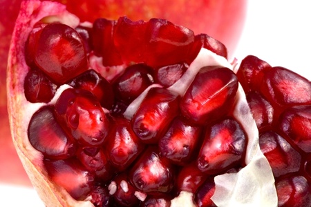 broken pomegranate close upの写真素材