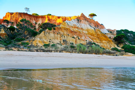 many-colored sand mountain in Algarve, Portugalの写真素材
