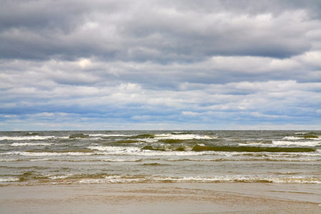 Baltic seaside (Gulf of Riga) near Jurmala,Latviaの写真素材