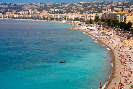 NICE, FRANCE - JULY 6: view on famous Azure coast on July 6, 2008 in Nice, Franceのeditorial素材