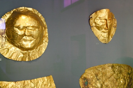  Mask of Agamemnon in the National Archaeological Museum in Athens on September 9, 2007のeditorial素材