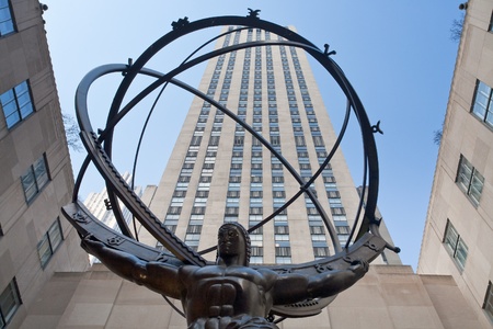 Rockefeller Center and Atlas sculpture, New York on February 4, 2010のeditorial素材