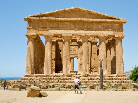 antique Temple of Concordia in Valley of the Temples, Agrigento, Sicily on June 29, 2011のeditorial素材