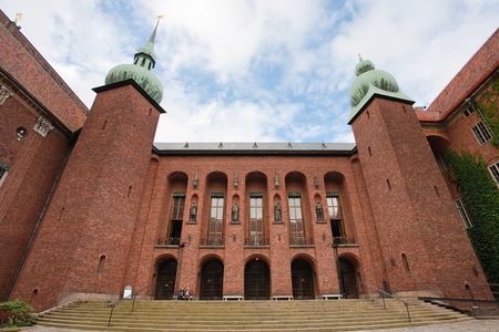 courtyard  of Stockholm City Hall, Sweden on September 8, 2011のeditorial素材