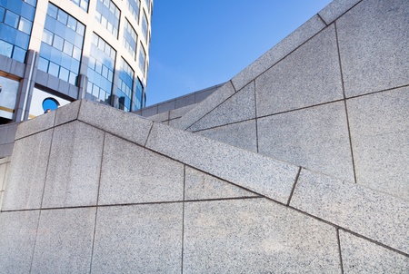 zigzags of outdoor granite stairways の写真素材