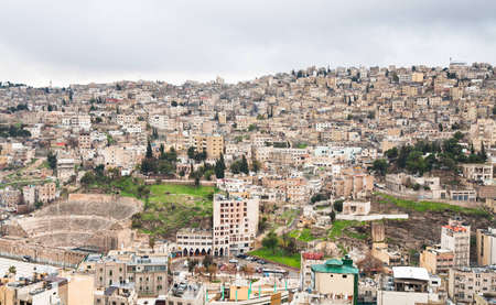 view on  ancient Roman theater in Amman, Jordanの写真素材