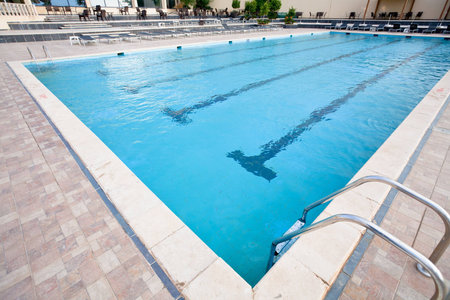 empty swimming pool in resort