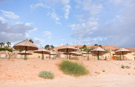 sand beach on Dead Sea coast in Jordanのeditorial素材