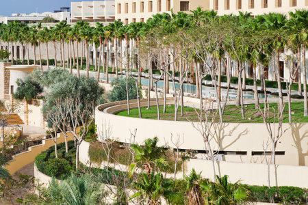 view on resort buildings on Dead Sea coast, Jordanのeditorial素材