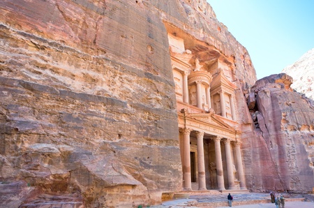 Treasury Monument in mount side of city Petra, Jordanのeditorial素材