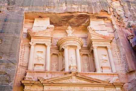upper level of facade The Treasury in Petra, Jordanのeditorial素材