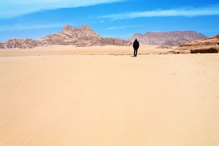 desert landscape  of Wadi Rum, Jordanの写真素材