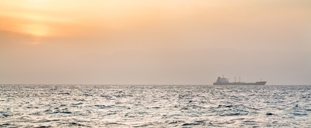 orange sunset on Read Sea, Aqaba, Jordanの写真素材