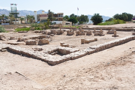 foundation of ancient building in Ayla in Aqaba, Jordanのeditorial素材