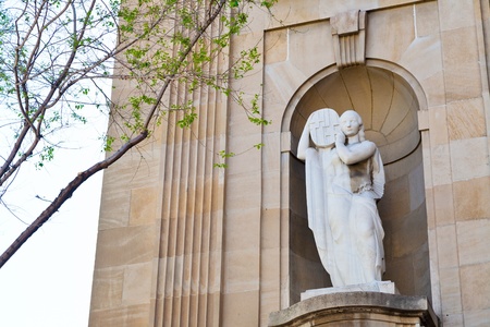 marble statue in Barcelonaの写真素材
