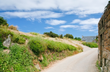 road in Breton village, Franceの写真素材