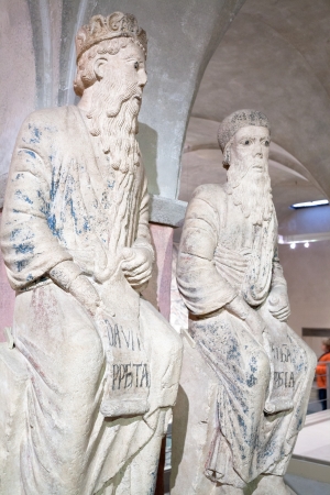 PARMA, ITALY - NOVEMBER 3: prophet Nathan and King David in Museum Diocesiano. Diocesan Museum of Parma was inaugurated in March 2003 , in former Bishop's Palace, in Parma, Italy on November 3, 2012のeditorial素材