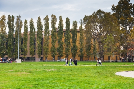 Piazzale della Pace is a public open area in the center of Parma , Italyのeditorial素材