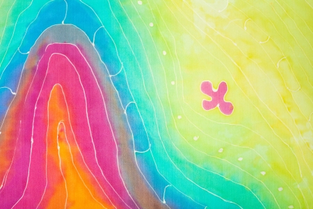 abstract picture on silk hand made batikの写真素材