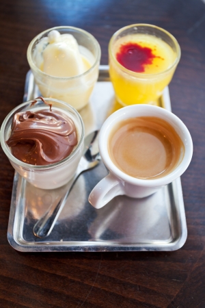 coffee gourmet - dessert in french cafeの写真素材