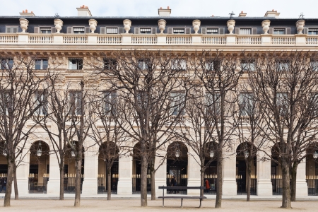 Paris, France - March 5, 2013: view of Palais Royal from Palais Royal garden in Paris, Franceのeditorial素材