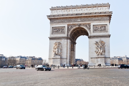 PARIS, FRANCE - MARCH 4: Triumphal Arch de l' Etoile. Triumphal arch monument was designed by Jean Chalgrin in 1806, in Paris France on March 4, 2013のeditorial素材