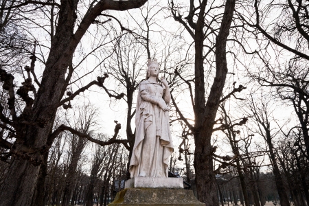 Statue of Saint Balthild at Luxembourg Garden, Parisのeditorial素材
